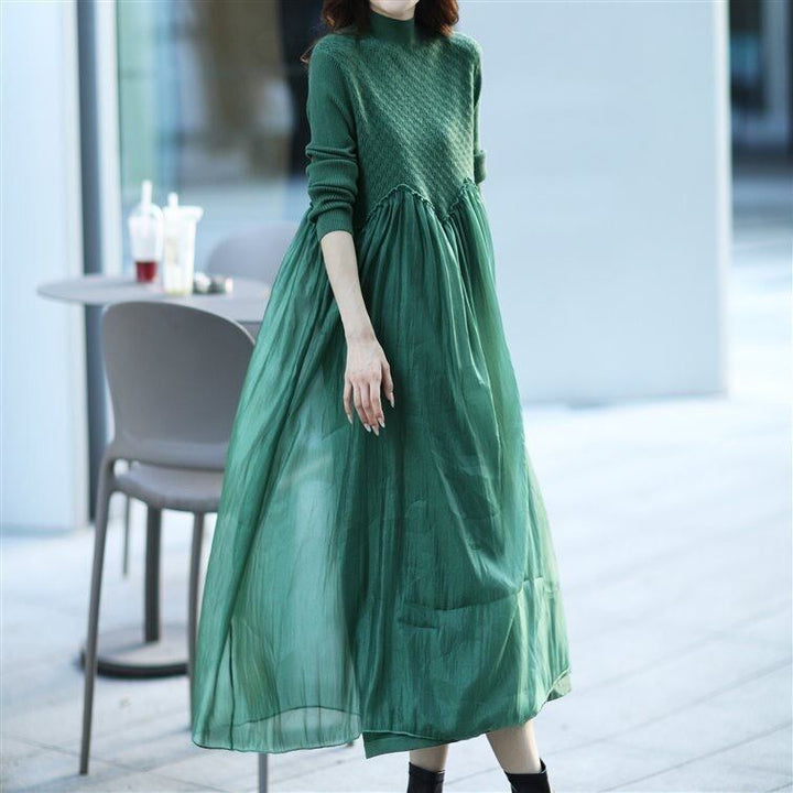 【dress】ドッキングニットワンピース　N2087
