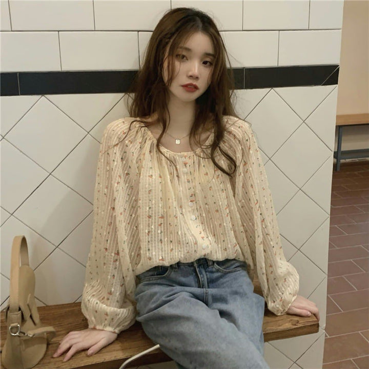 【tops】花柄シャツトップス　M25056