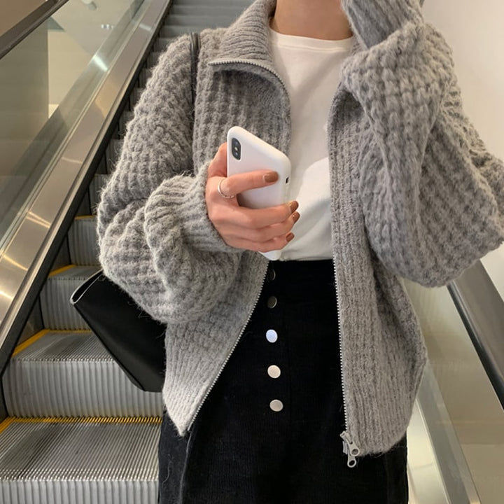【outer】ファスナーニットカーデ　M26670
