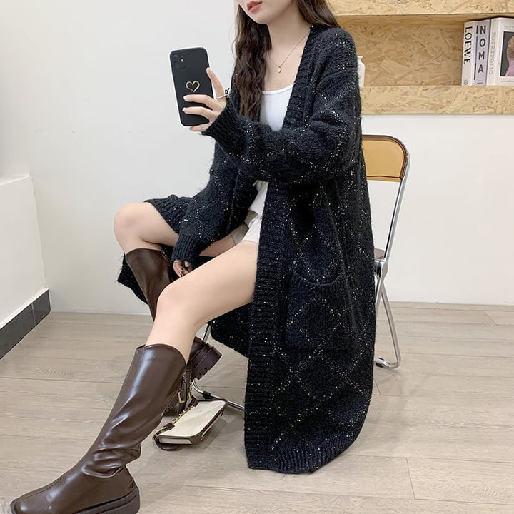 【outer】ロング丈ニットカーデ　M26052