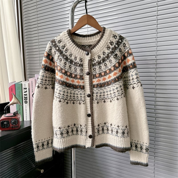 【outer】ジャカードニットカーデ　M28874