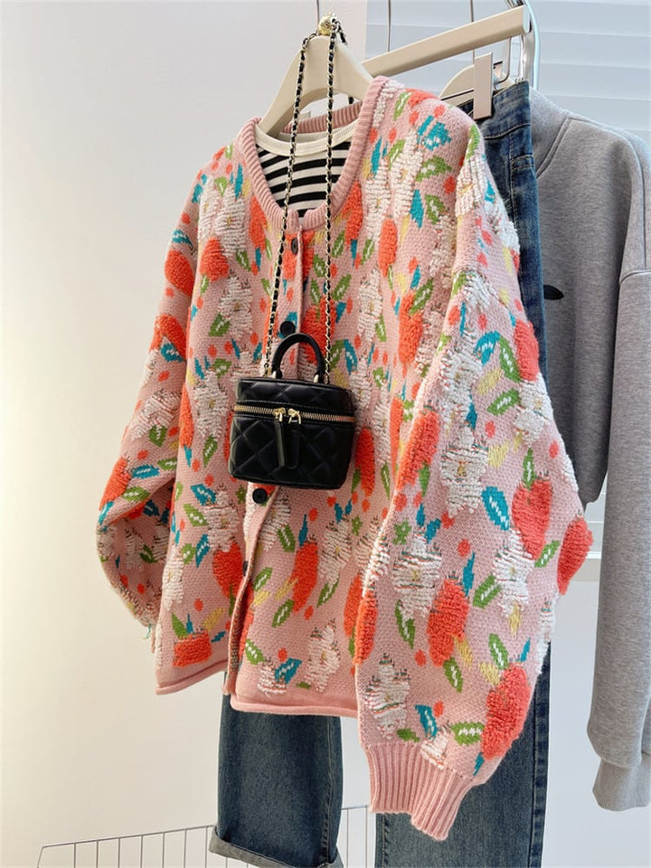【outer】ジャカードニットカーデ　M28918
