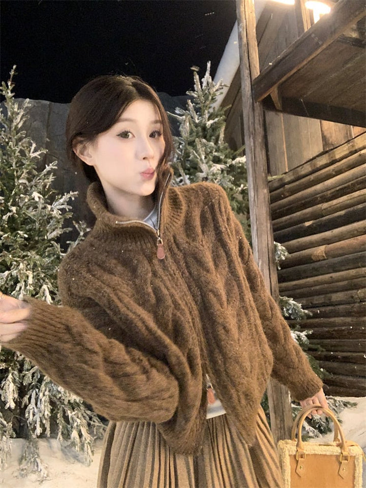 【outer】ファスナーニットカーデ　M27456