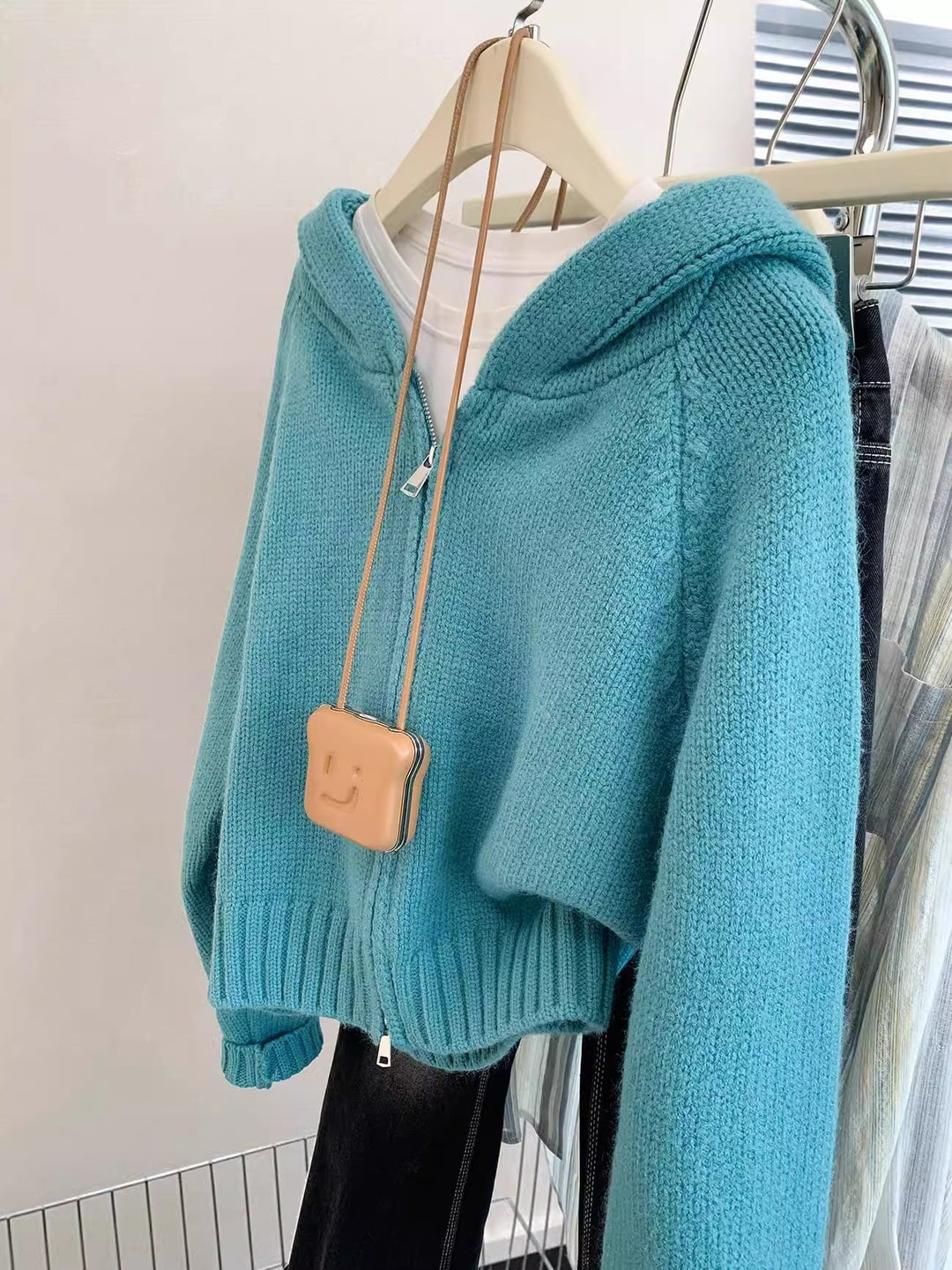 【outer】フード付きニットカーデ　M29248