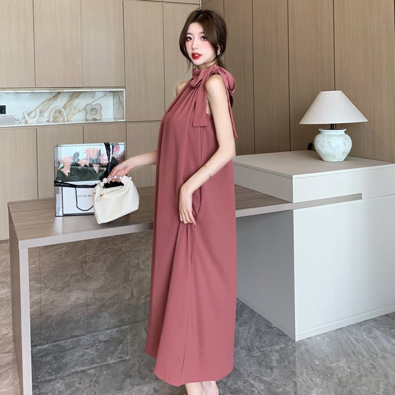 【dress】話題沸騰中 オシャレノースリーブワンピース　M17103