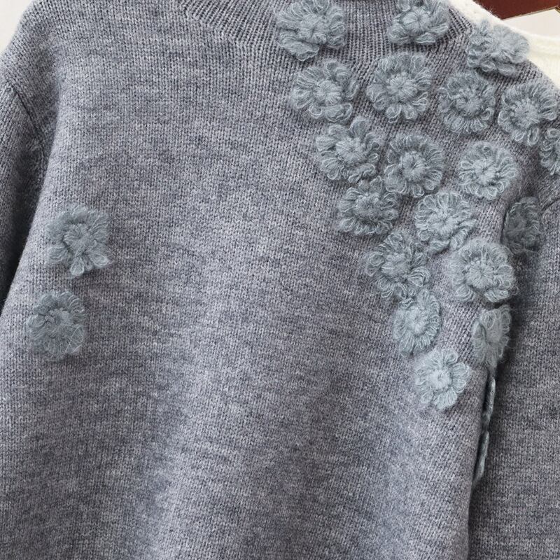 【tops】立体フラワーニットセーター　M28077