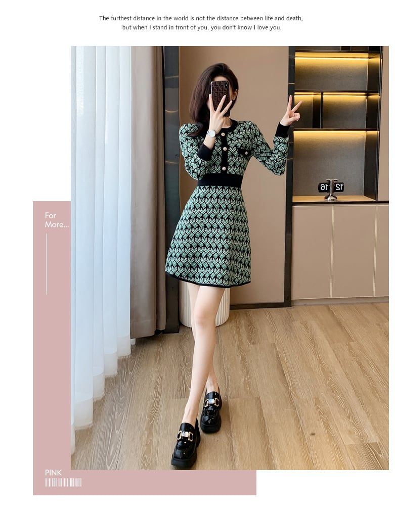 【dress】着回し力抜群エレガントニットワンピース　M17492