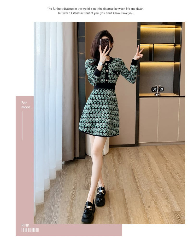 【dress】着回し力抜群エレガントニットワンピース　M17492