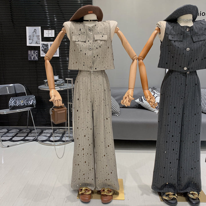 【set】ノースリーブトップス×ワイドパンツセット　M24990