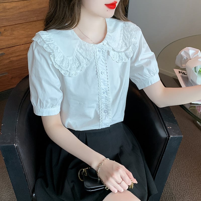 【tops】気質満点大人可愛いスウィートシャツトップス　M17395