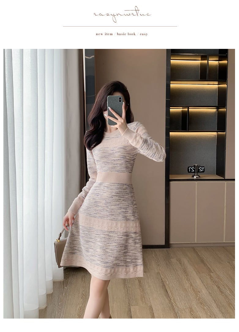 【dress】ハイウエストニットワンピース　M18256