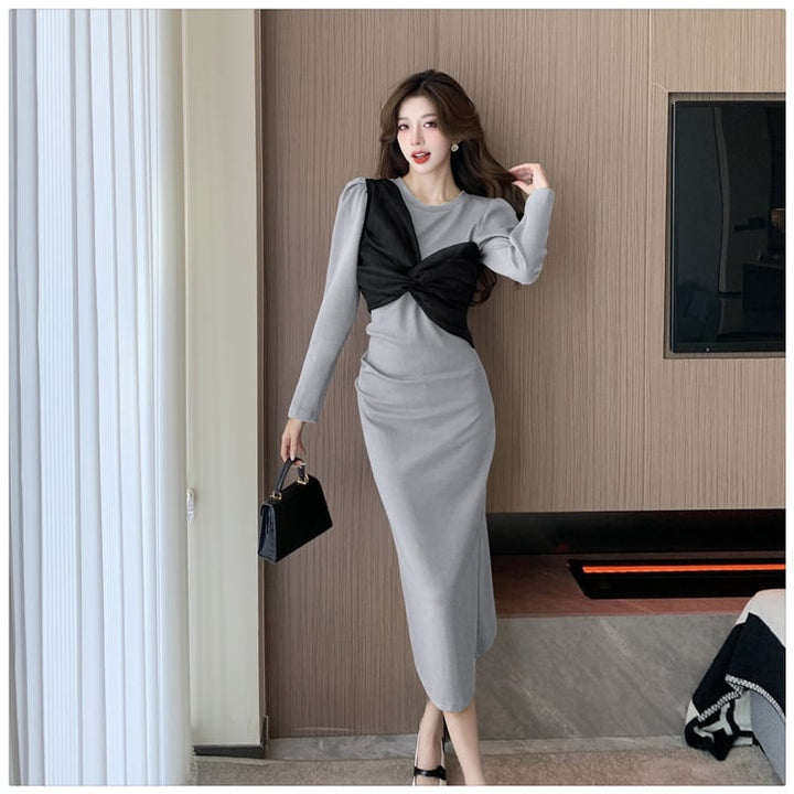 【dress】リボン付きデートワンピース　M18186