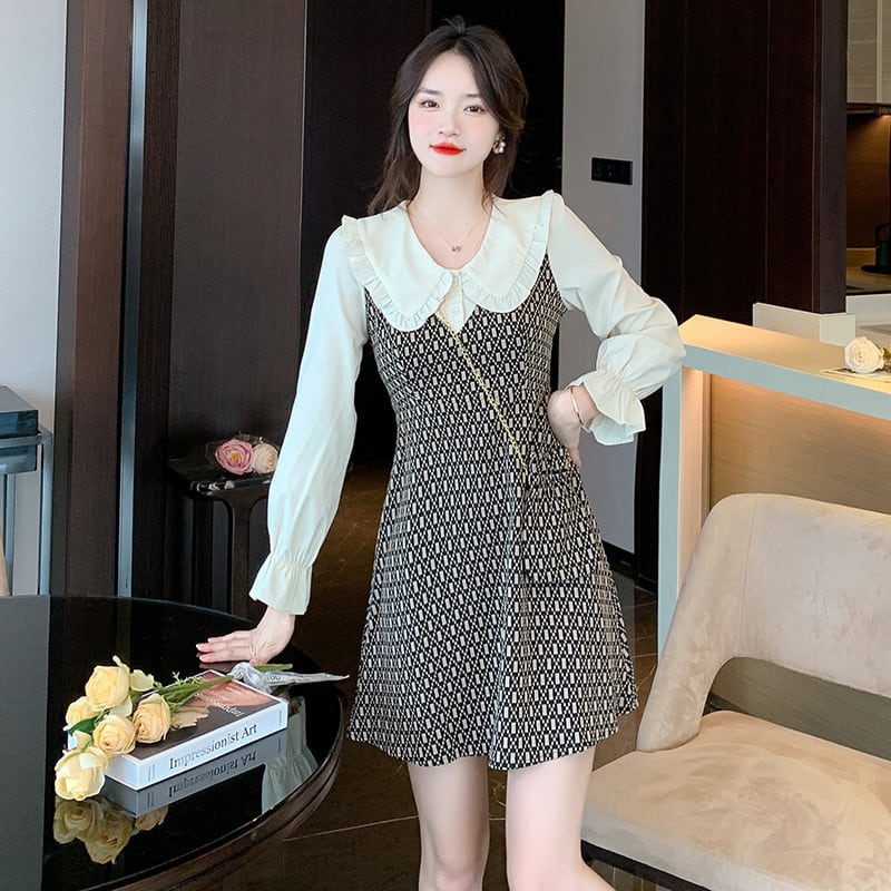 【dress】気質満点大人可愛い切り替えデートワンピース　M17405
