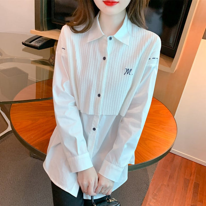 【tops】人気上昇中ファッション切り替えシャツ　M17337