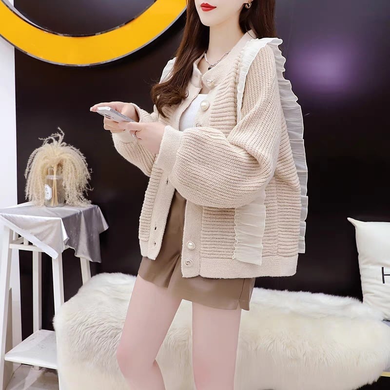 【dress】優しい雰囲気スウィート切り替えカーディガン　M17534