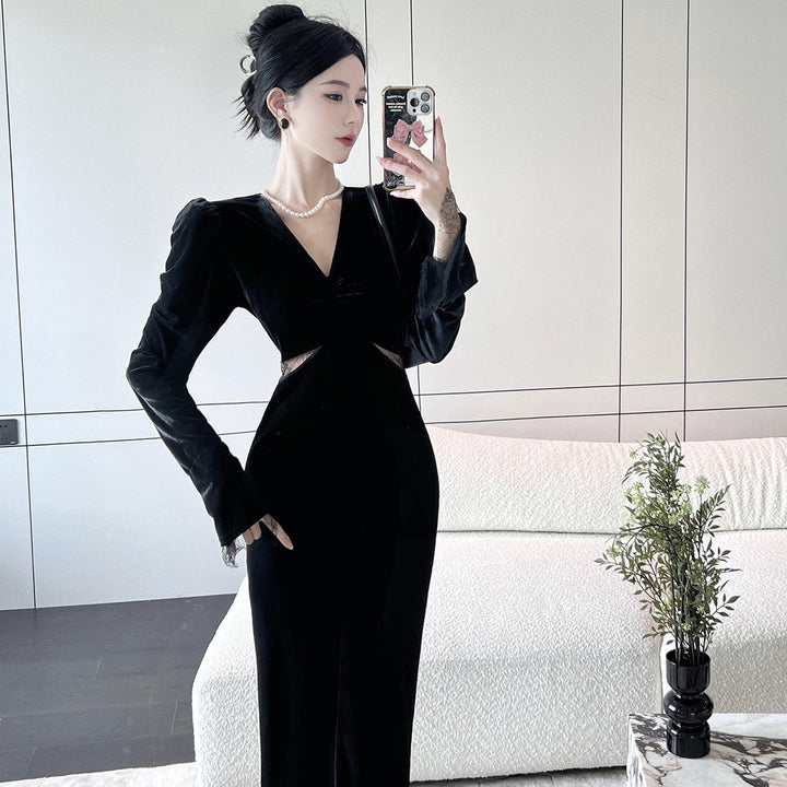 【dress】レース切り替えデートワンピース　M27255