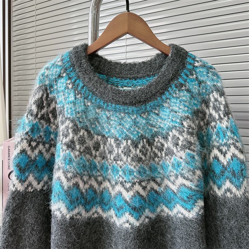 【tops】ジャカードニットセーター　M28154