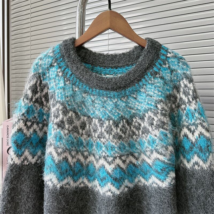【tops】ジャカードニットセーター　M28154