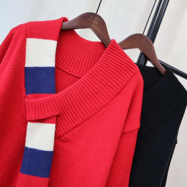 【tops】Vネックニットセーター　M18784