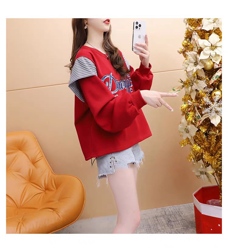 【tops】大人可愛いパーカー文字プリントゆったり　M17557