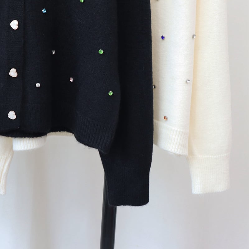 【outer】ビジューニットカーデ　M26533