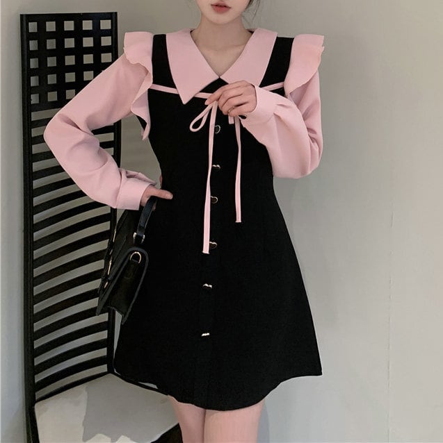 【dress】目立つ！スウィート切り替えデートワンピース　M17377