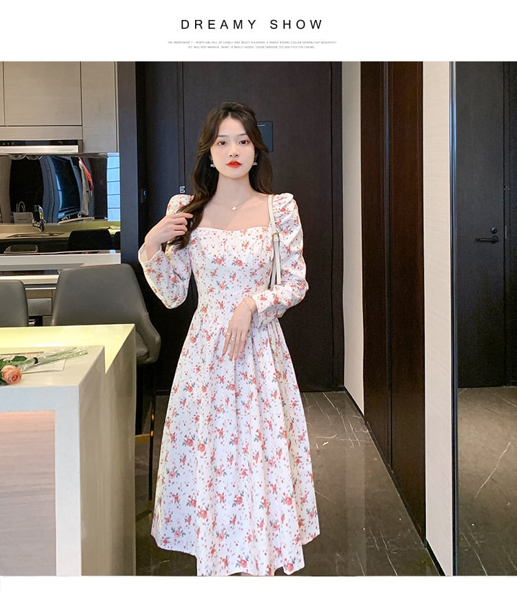 【dress】人気を独占中 スウィート花柄ワンピース着瘦せ　M17258