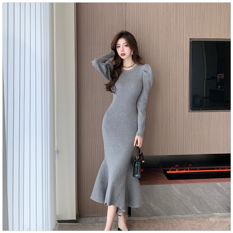 【dress】マーメイドニットワンピース　M18201