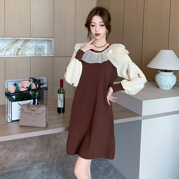 【dress】優しい雰囲気スウィートニットワンピース　M17501