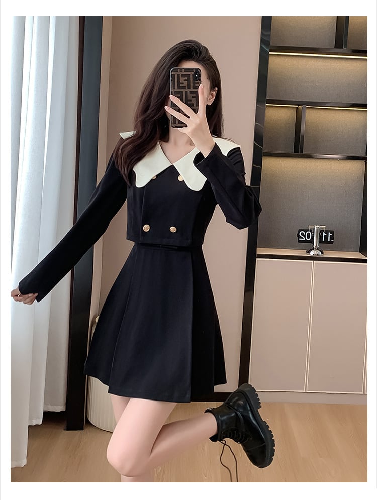 【dress】人気を独占中 エレガント切り替えワンピース　M17292