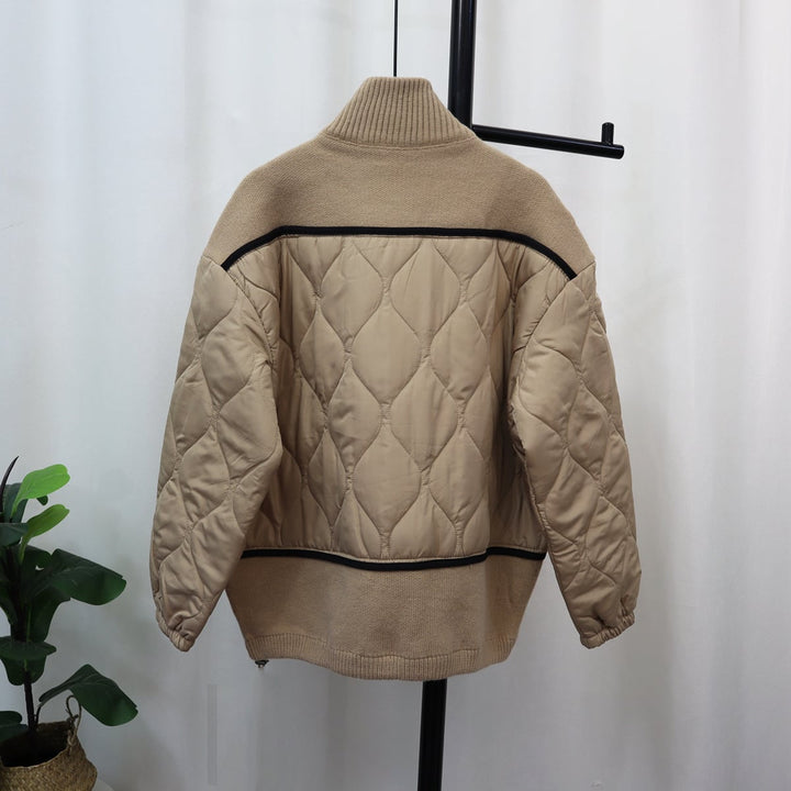 【outer】棉コートドッキングニットカーデ　M18260