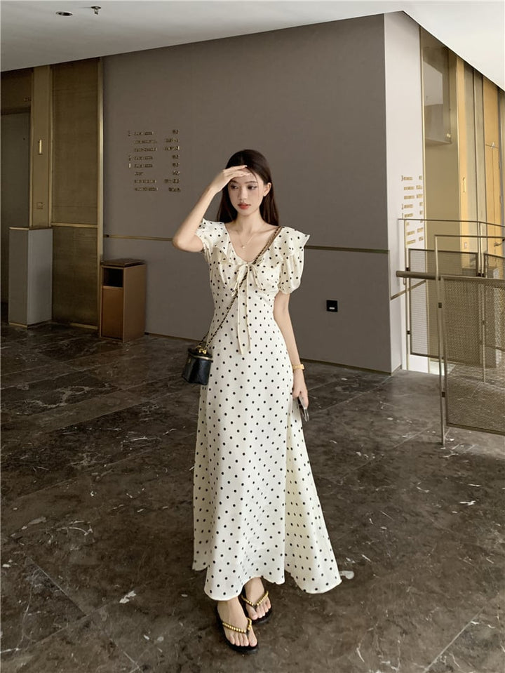 【dress】ドット柄ワンピース　M24031