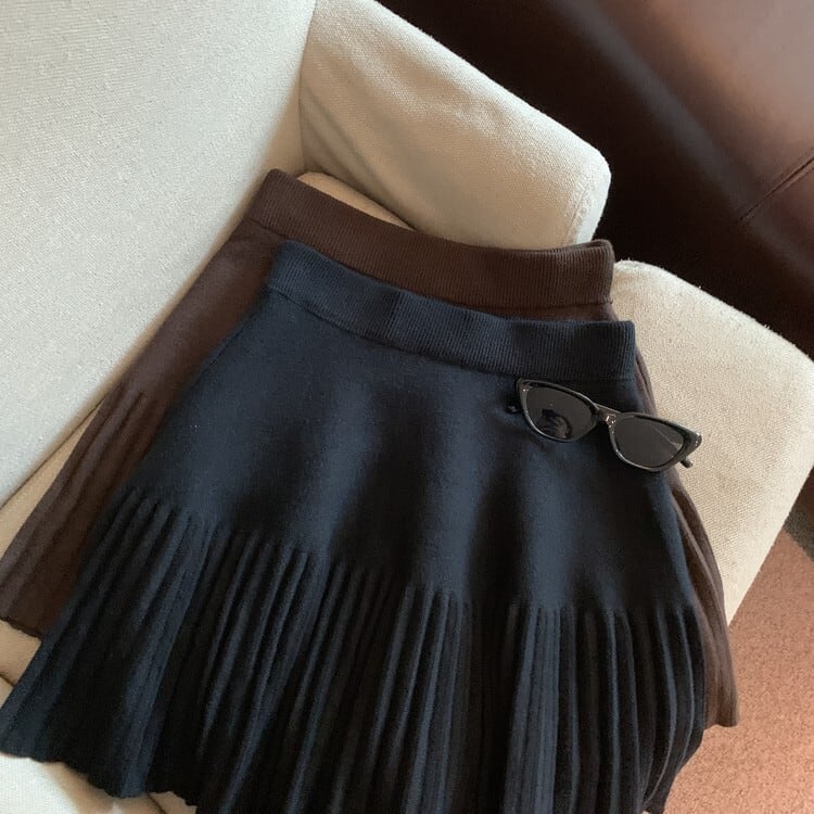 【bottoms】プリーツニットスカート　M26614