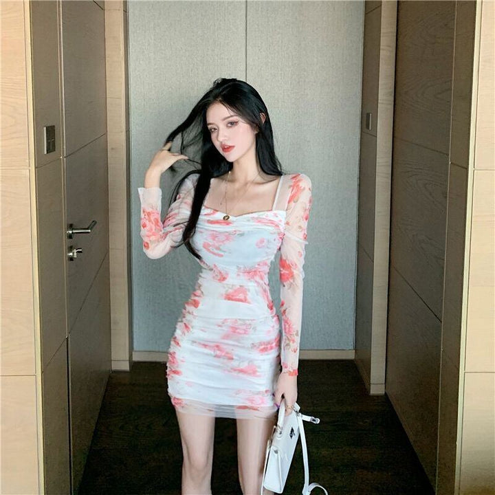 【dress】プリントレースワンピース　M28855