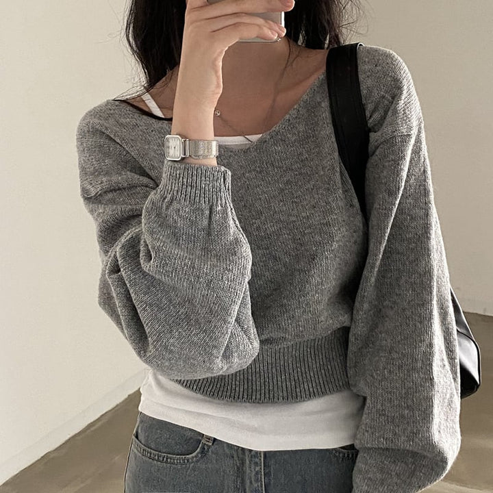 【tops】Vネックニットセーター　M26665