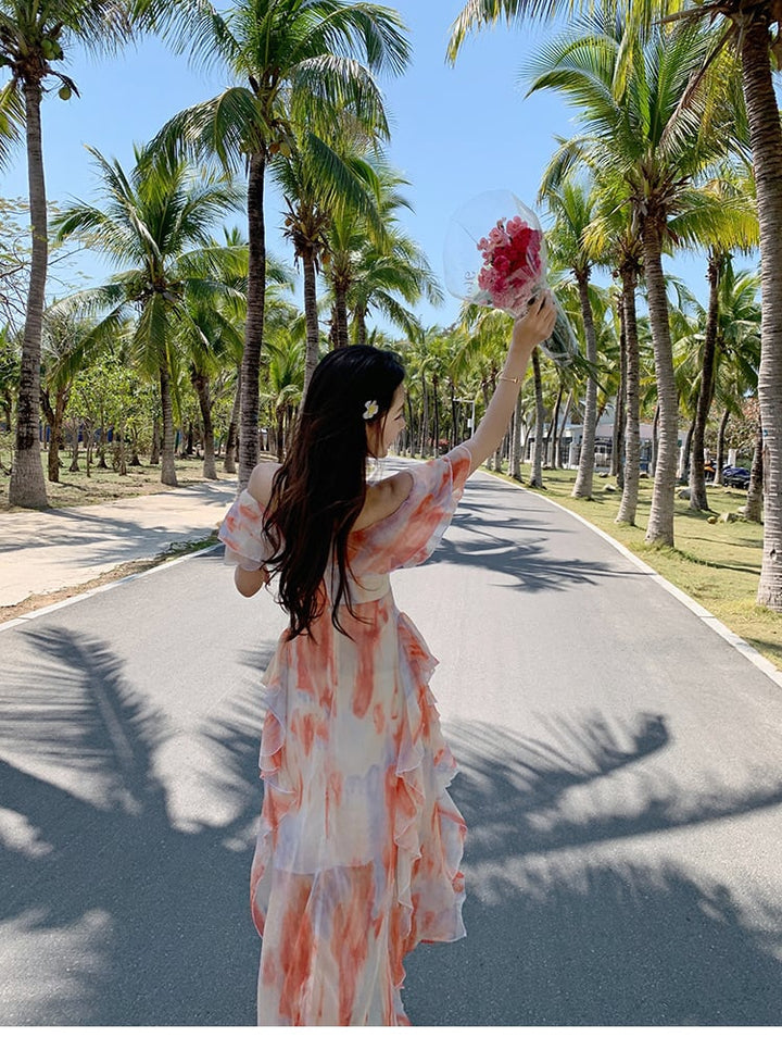 【dress】お洒落旅行スウィート不規則 イレギュラーワンピース　M16762