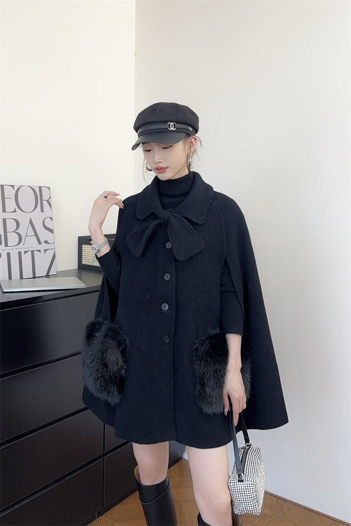 【outer】ポケファーケープコート　N2759