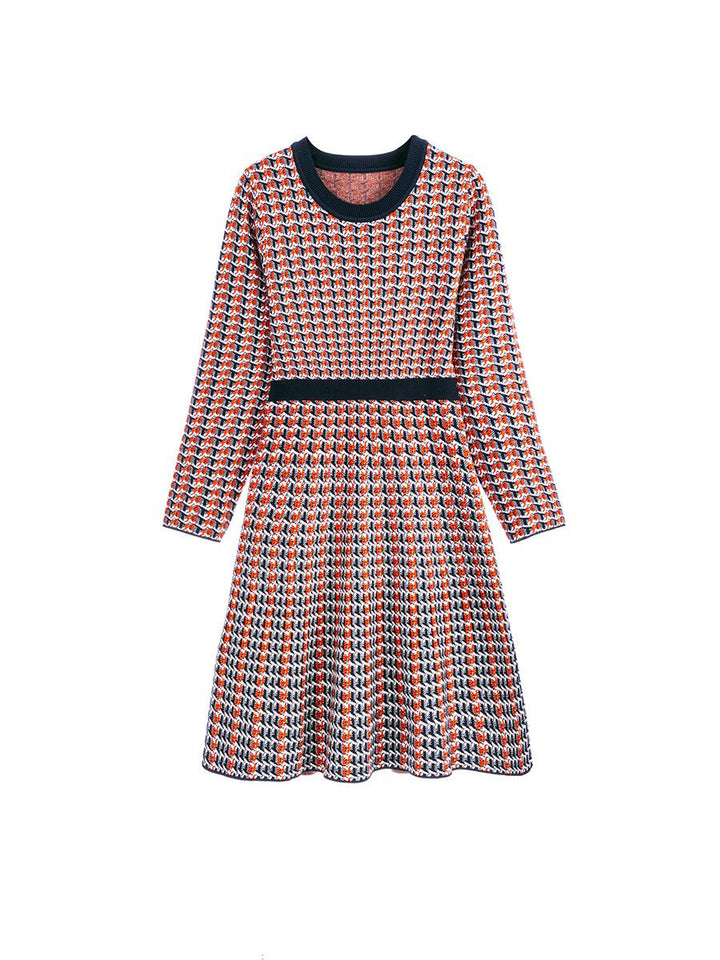 【dress】おすすめエレガントジャカードニットワンピース　M17516