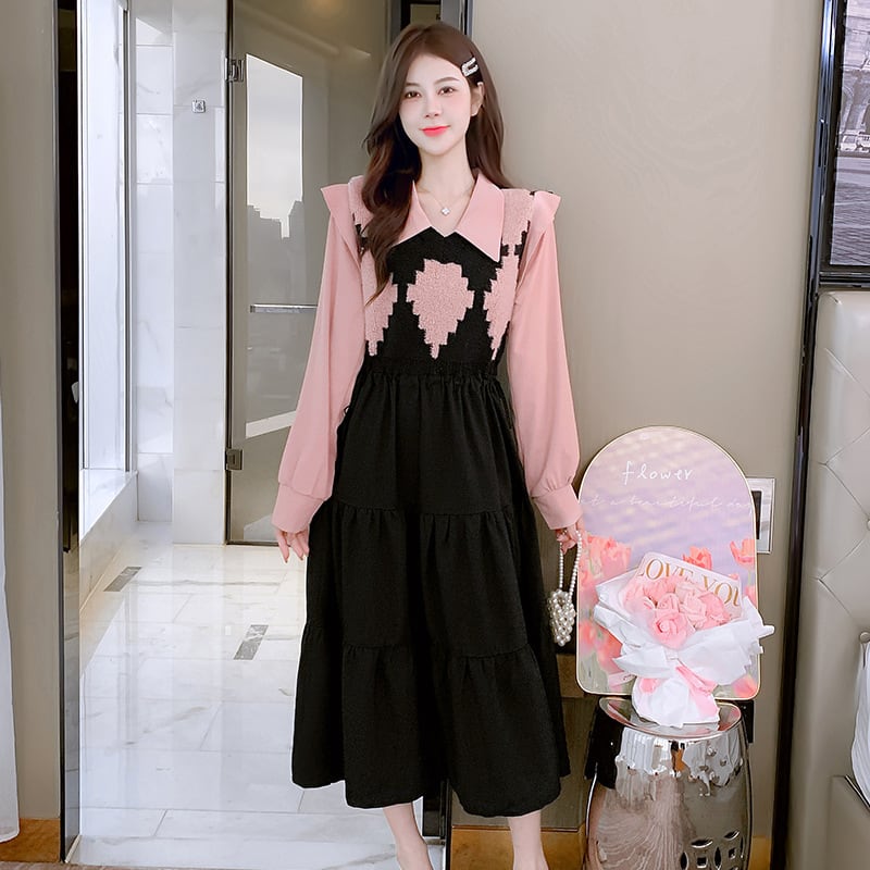 【dress】目立つ！エレガント切り替えワンピース　M17645