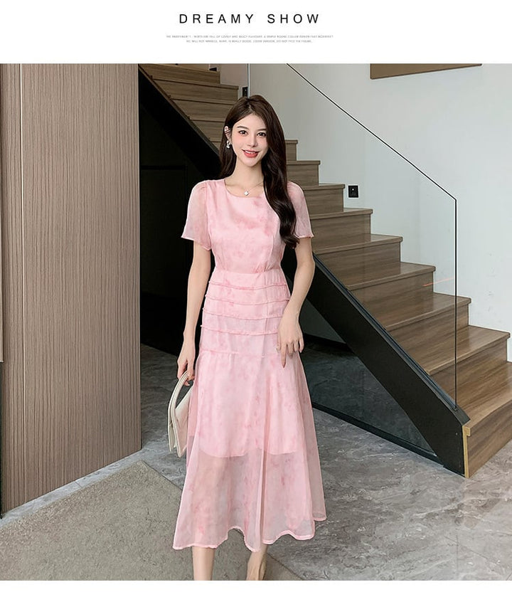【dress】輝いて超人気 ! エレガント花柄ワンピース　M17441