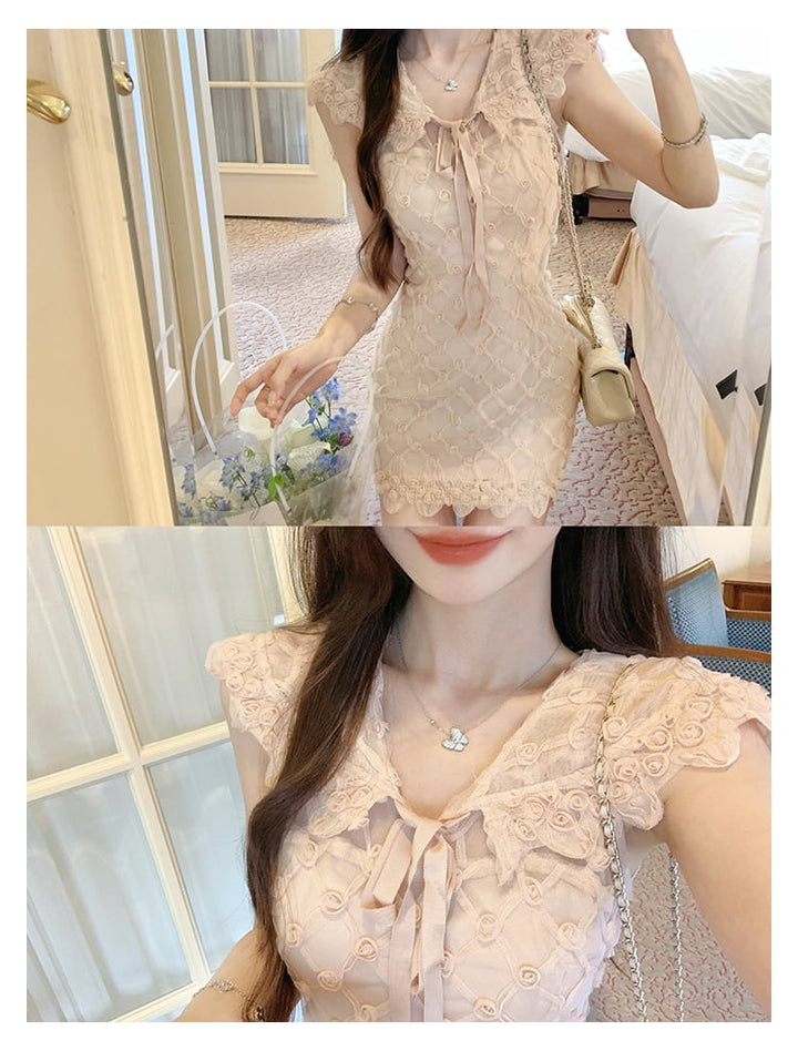 【dress】立体フラワーミニワンピース　N3175