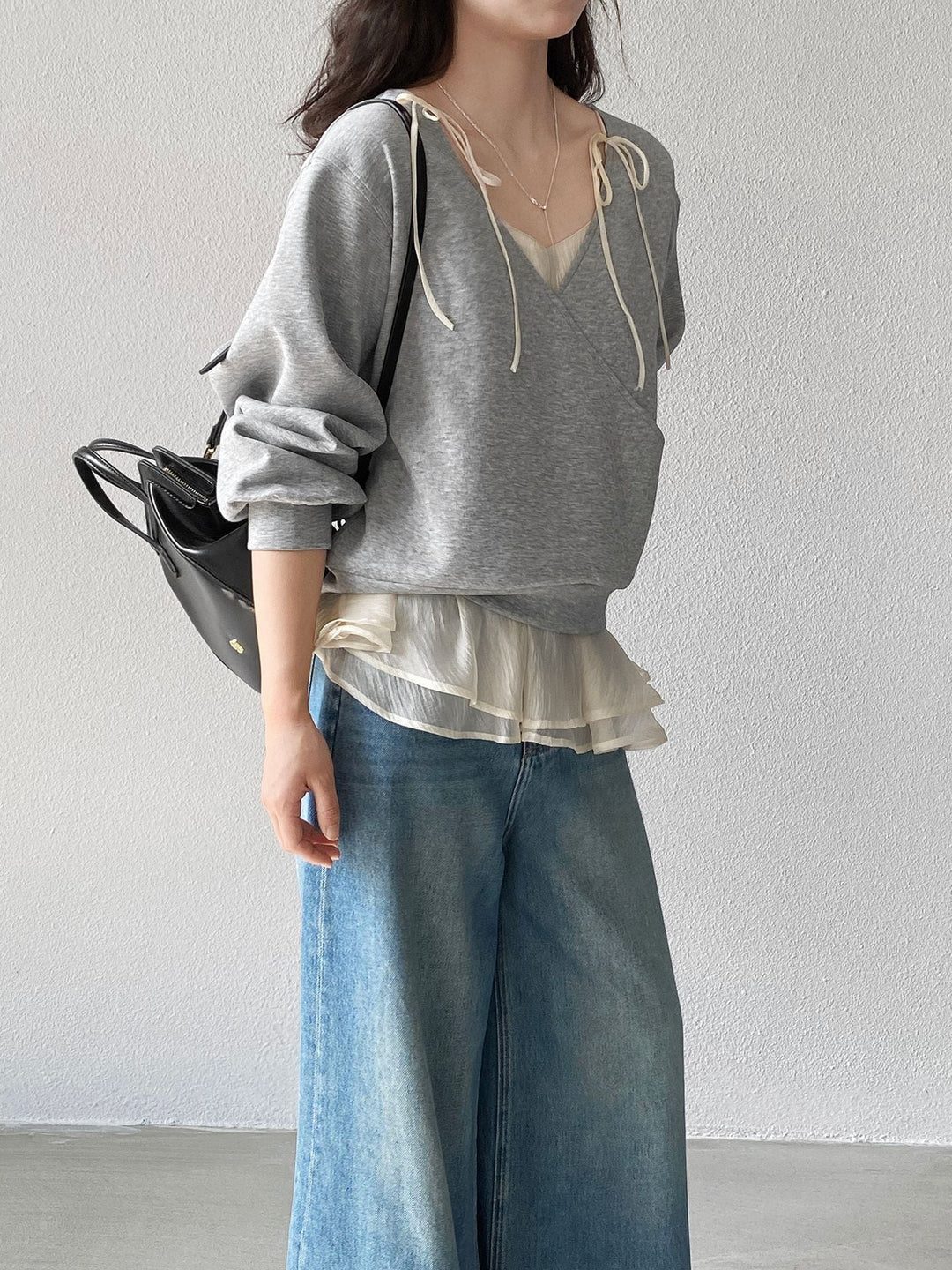 【tops】フェイクレイヤードトップス Q8246