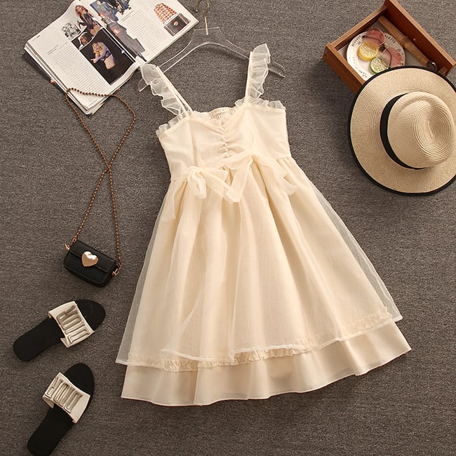 【dress】優しい雰囲気スウィートキャミワンピース着瘦せ　M17211
