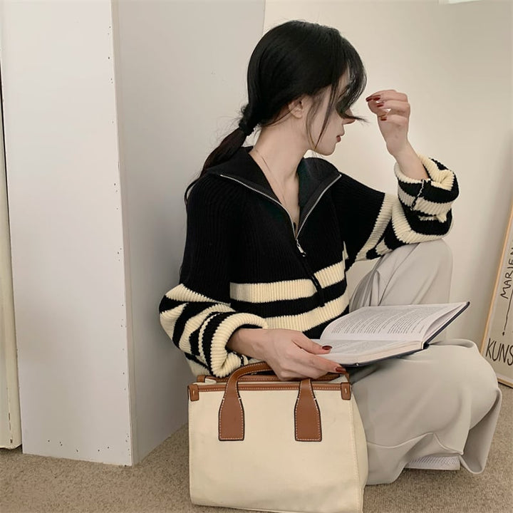 【tops】ボーダー柄ニットセーター　M26978