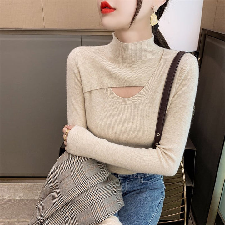 【tops】カットワークニットトップス　M18236
