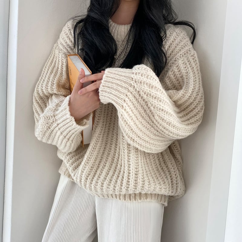 【tops】クルーネックニットセーター　M26660