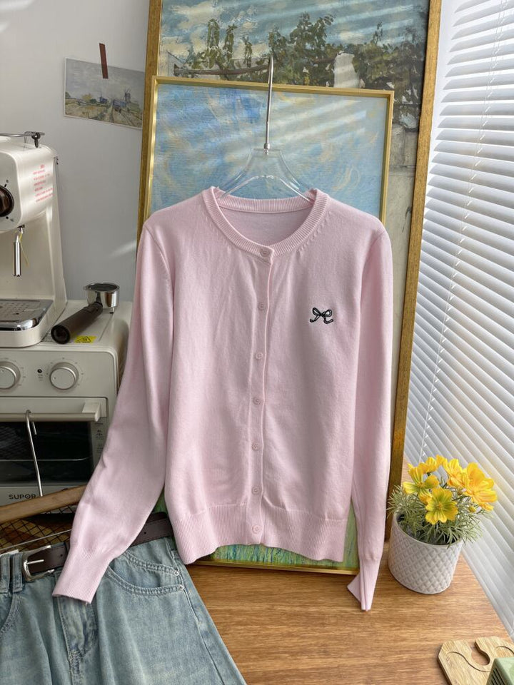 【outer】リボン刺繍カーディガン     N2825