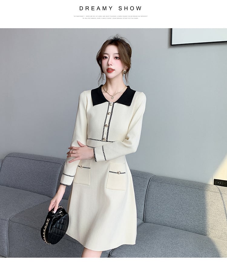 【dress】輝いて超人気 ! エレガントニットワンピース　M17666
