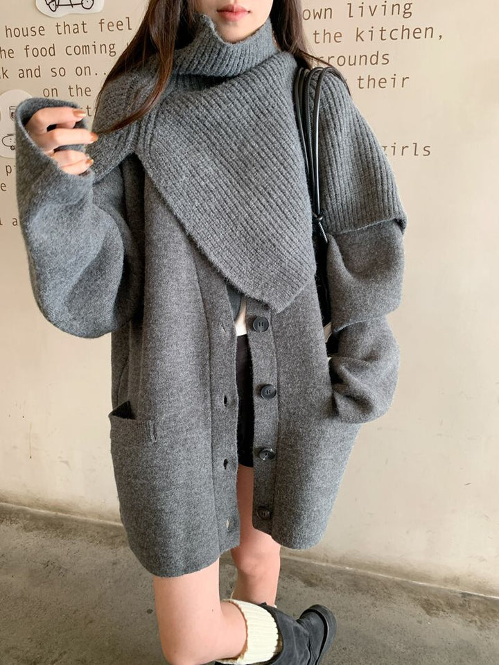 【set】ニットカーデ×ニットケープセット　M27520