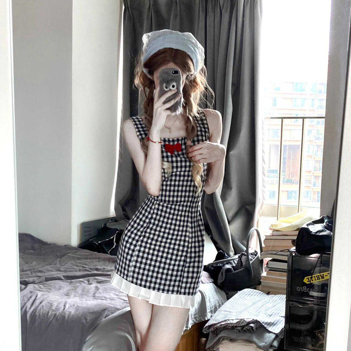 【dress】チェック柄キャミワンピース　M30056